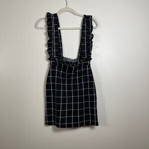 Shein • Checker Plaid Overall Dress